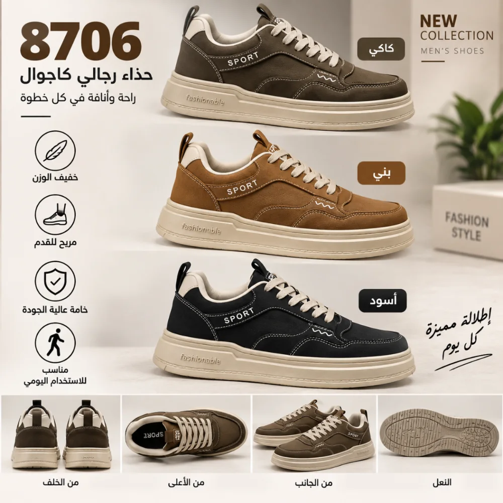حذاء رجالي كاجوال 8706 – متعدد الألوان