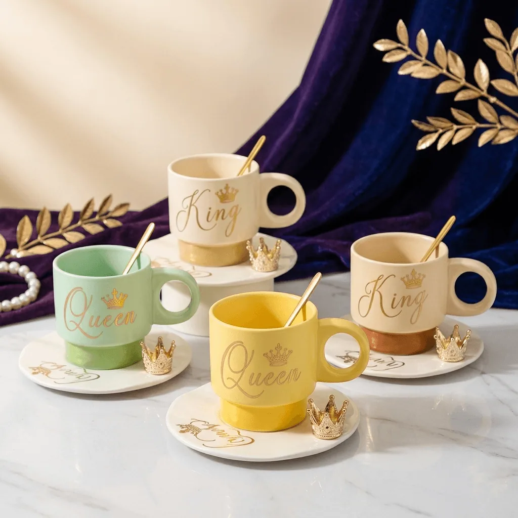 طقم أكواب Queen & King الفاخر