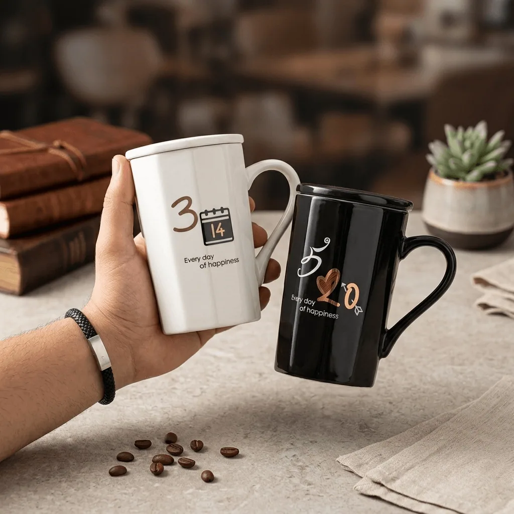 كوب Every Day of Happiness الأنيق مع غطاء