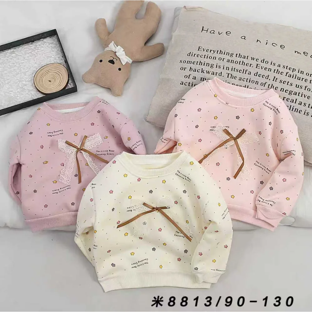 سويت شيرت بناتي فيونكة الدانتيل 🎀
