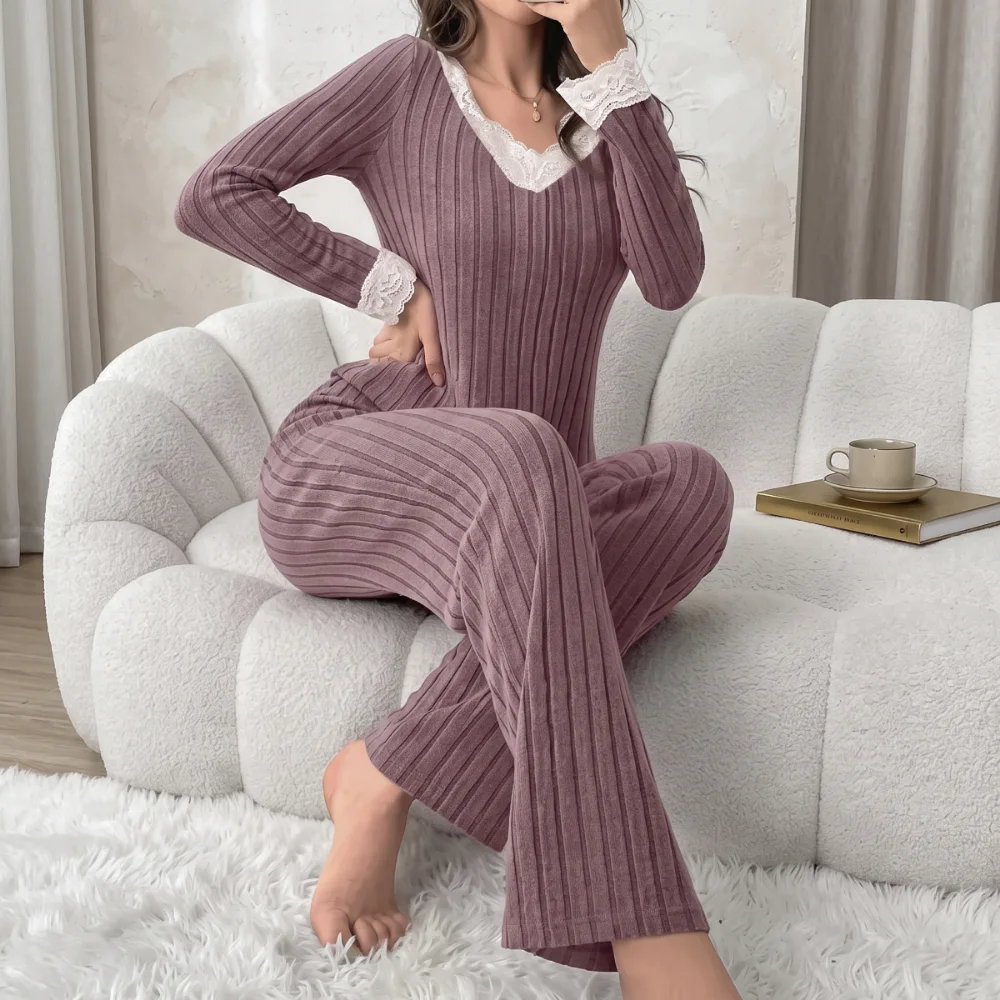 طقم نسائي Ribbed Lounge ✨