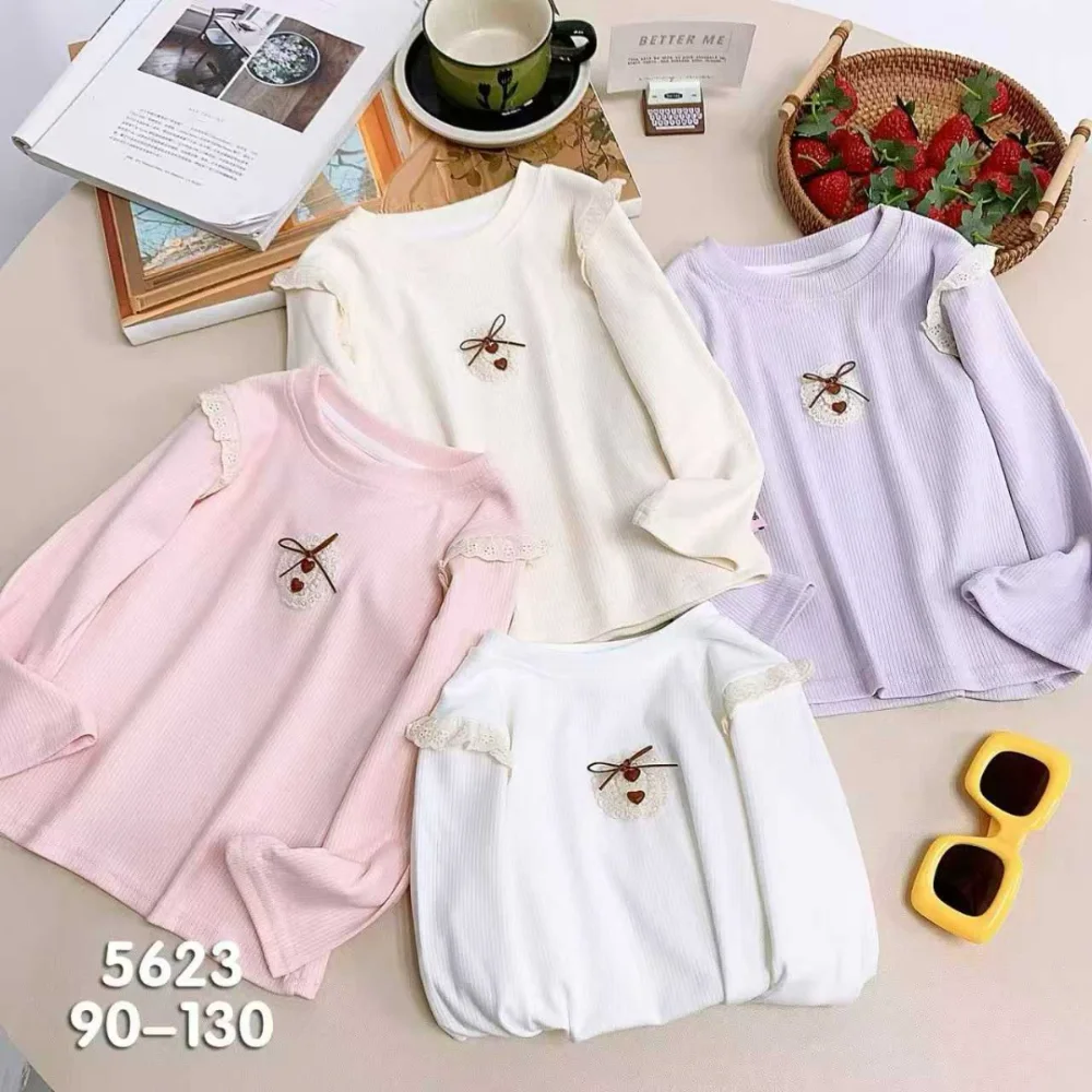 سويت شيرت بناتي وردة فيونكة