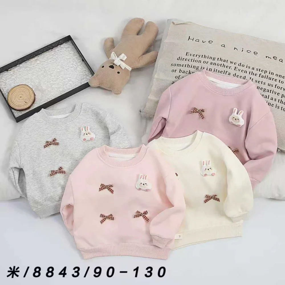 سويت شيرت بناتي بالأرنب والفيونكات 🐰🎀