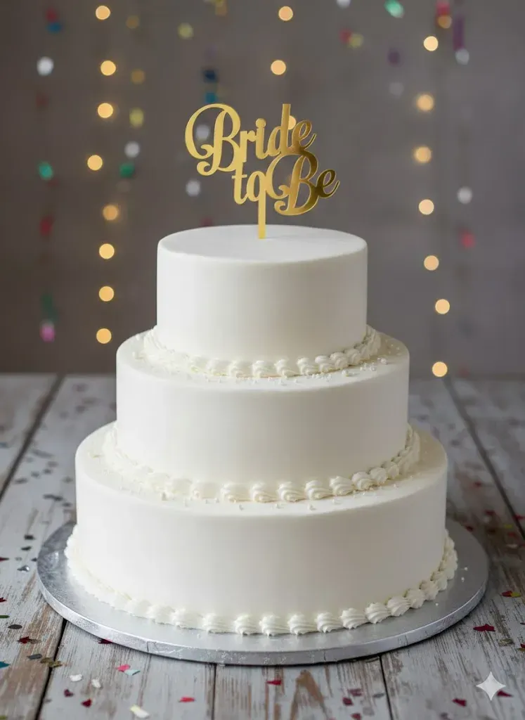 تغريسة كيك "Bride to Be" - لون ذهبي أكريليك