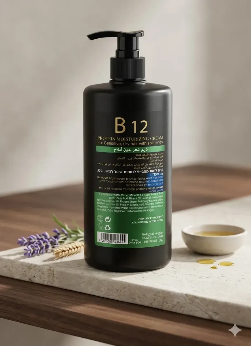 كريم B12 بالبروتين واللافندر – لعناية فائقة وشعر مفعم بالحيوية ✨