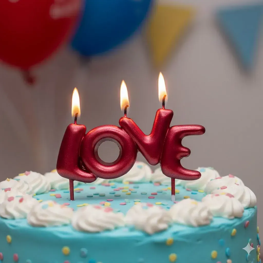 شمعة الحب LOVE للاعياد الميلاد وعيد الحب