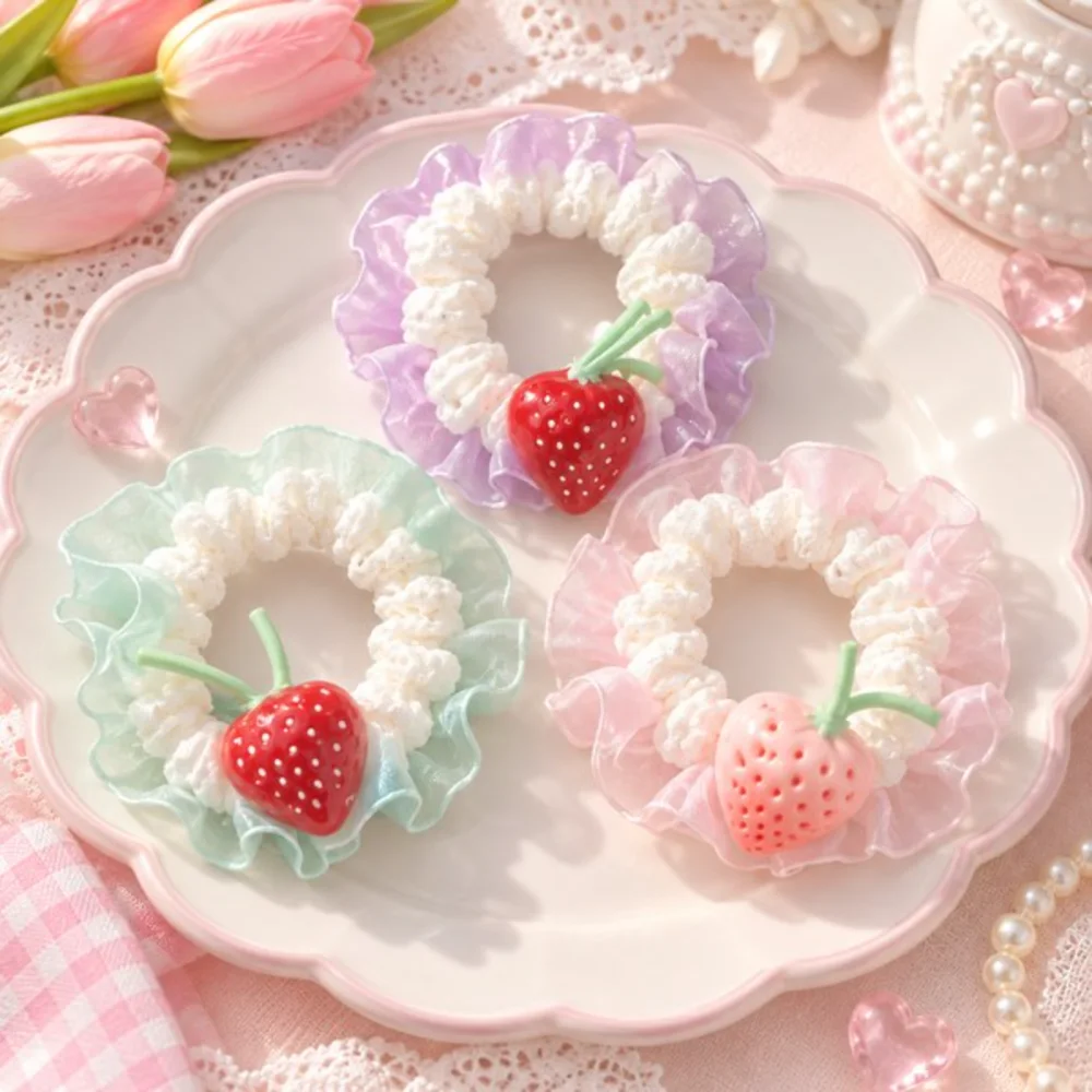 بكلة شعر بناتي فراولة ناعمة 🍓
