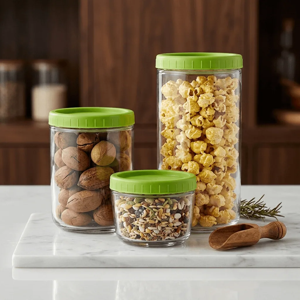 طقم 3 مرتبانات زجاج شفاف ✨🥜
