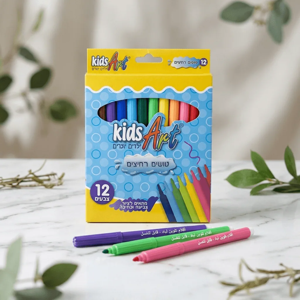 أقلام تلوين لباد (Washable Markers) – 12 لون