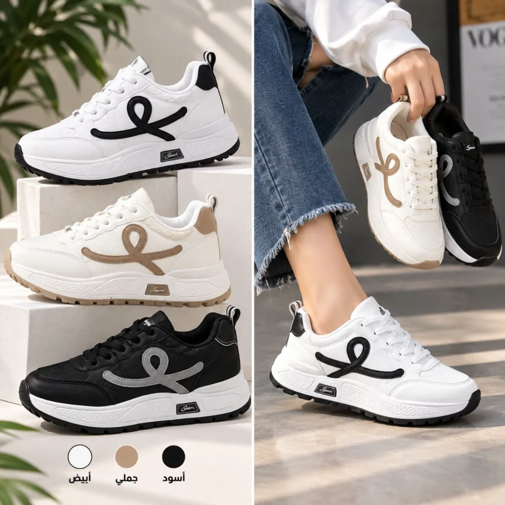 حذاء رياضي نسائي كاجوال بنعل سميك 👟 انفنتي
